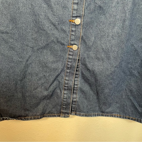 Shein Denim Button-Front Skirt - Picture 4 of 7